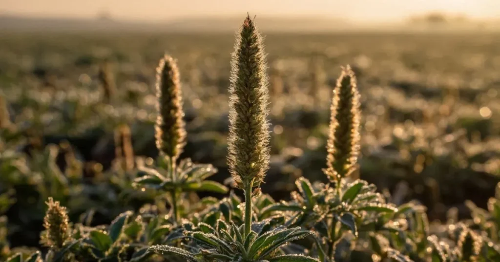 Advantages of Isabgol: Plantago ovata plants and their seed, husk, and powder