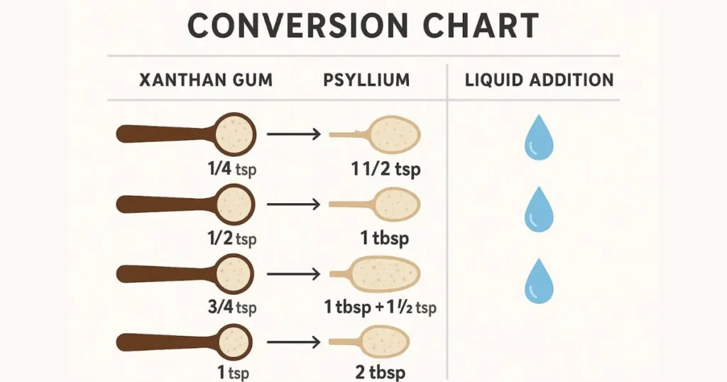 Xanthan Gum Substitute Psyllium Husk: Conversion Ratios